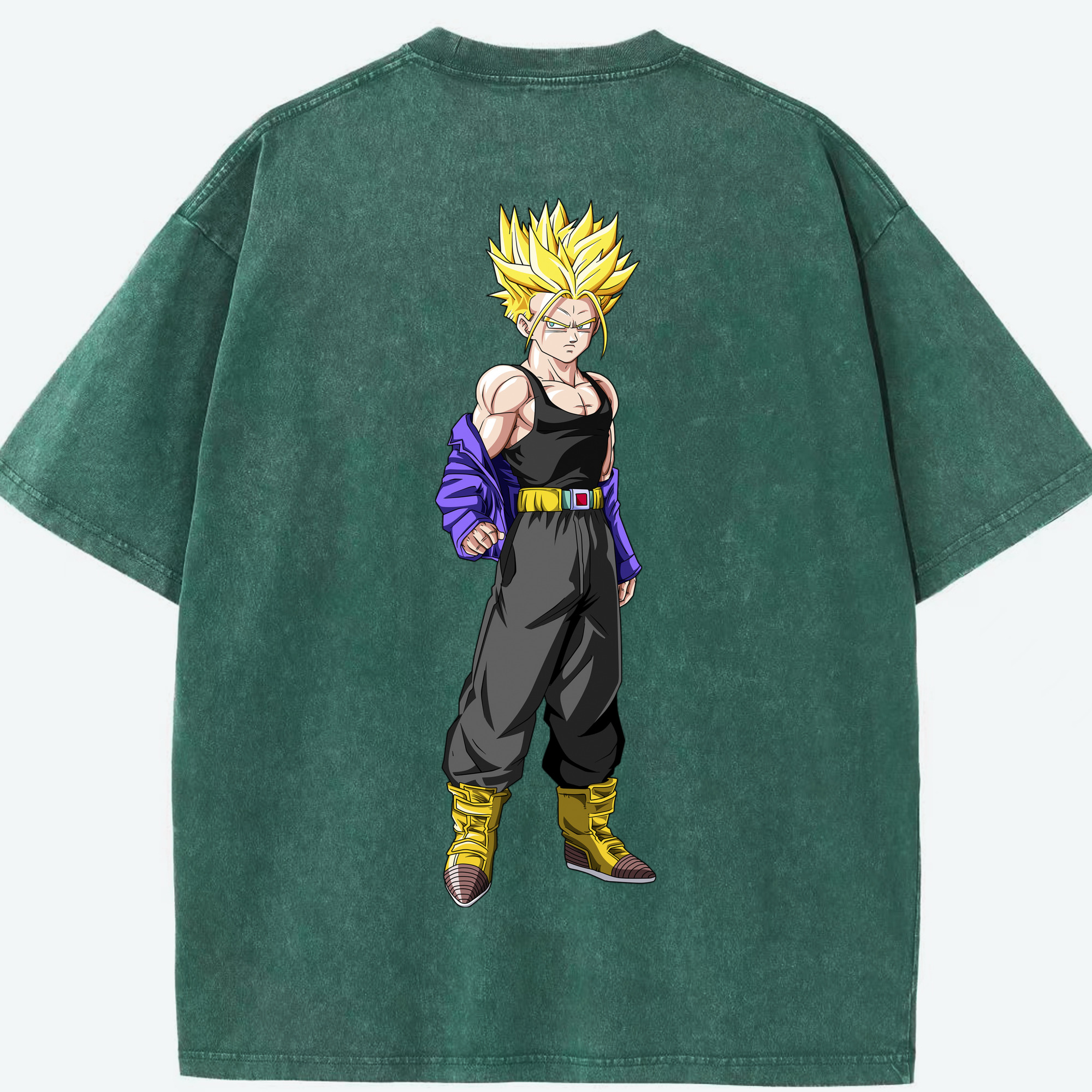 （画像用） ドラゴンボール トランクス（Torankusu）DRAGON BALL Trunks 綿100% ヴィンテージ風 半袖Tシャツ（背面プリント）